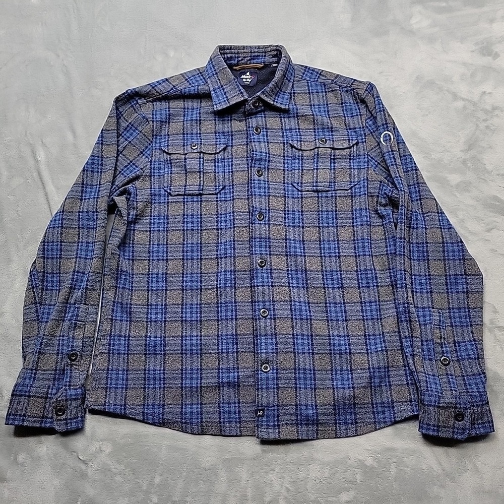 Johnnie-O Shirt Mens Large Blue Top Shelf Plaid Button Down Flannel Long Sleeve